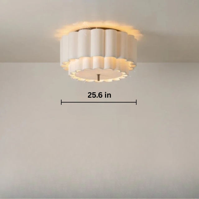 Natural Fabric Pendant Lamp | D 17.7 - 25.6 in | Wabi Sabi Chandelier | Retro Bohemian Style Lighting | Brick by Brick