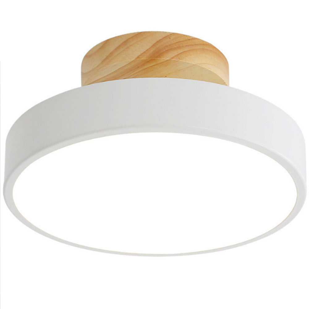 Colorful Semi-flush LED Ceiling Light | 7.08×3.93 in | Modern Painted Wood & Hardware Fixture | Brick by Brick