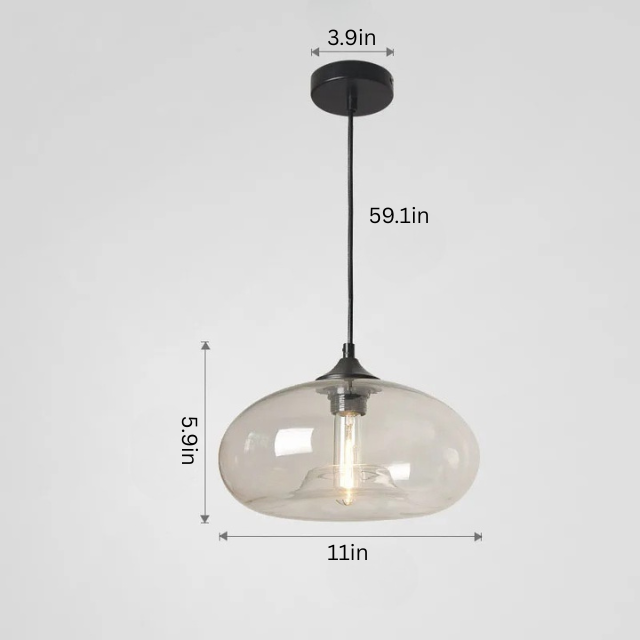 Nordic Glass Pendant Light | 11 x 6 in | Contemporary Hanging Ceiling Lamp | Colorful Fixture | Brick by Brick