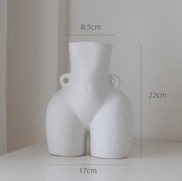 Ceramic Body Vase | Sculptural Accent for Dried Florals | Matte Finish | Compact 5.5" Statement Piece