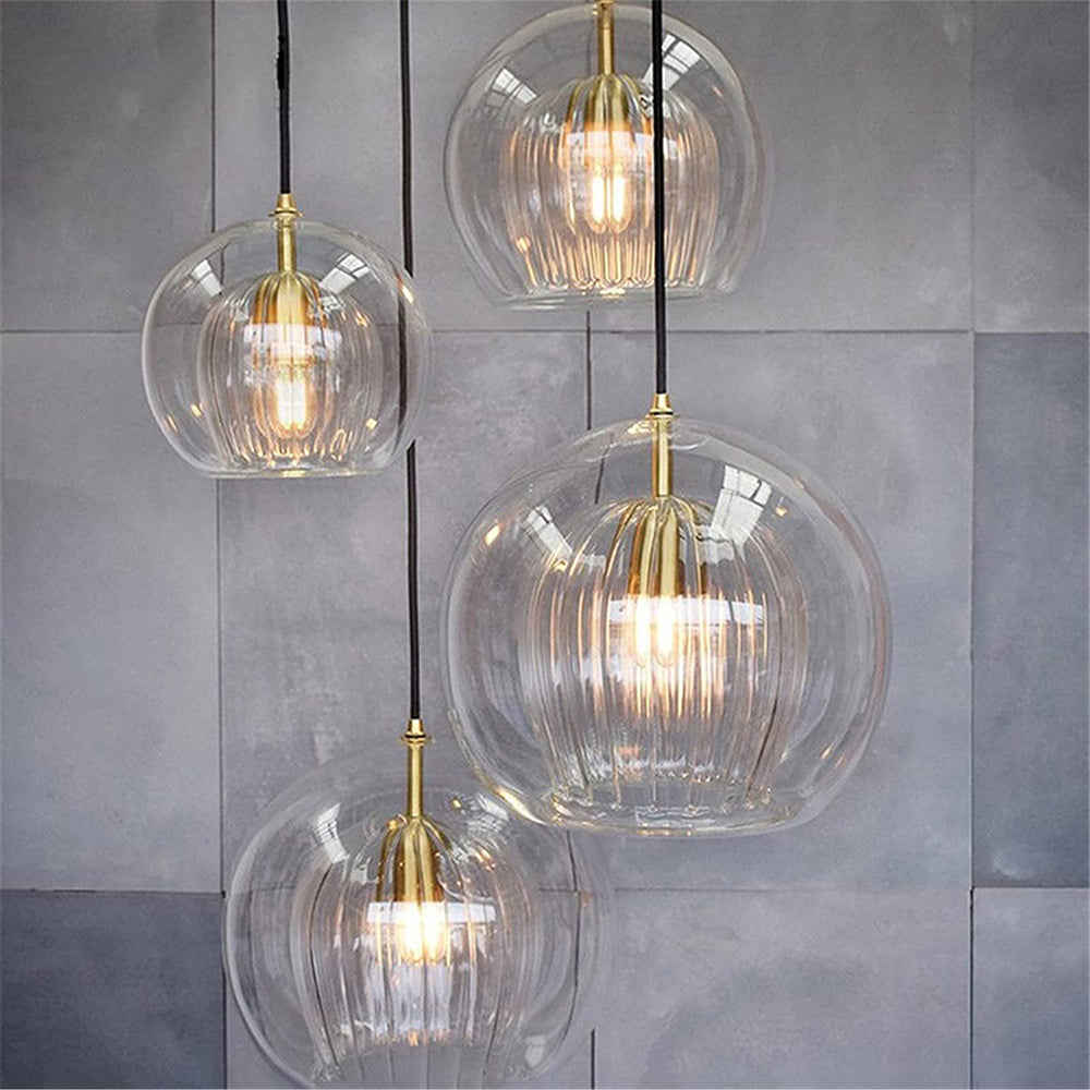 Hailie Glass Pendant Light | 5.9–9.8 in | Clear & Amber | LED Accent Lighting | Brick by Brick