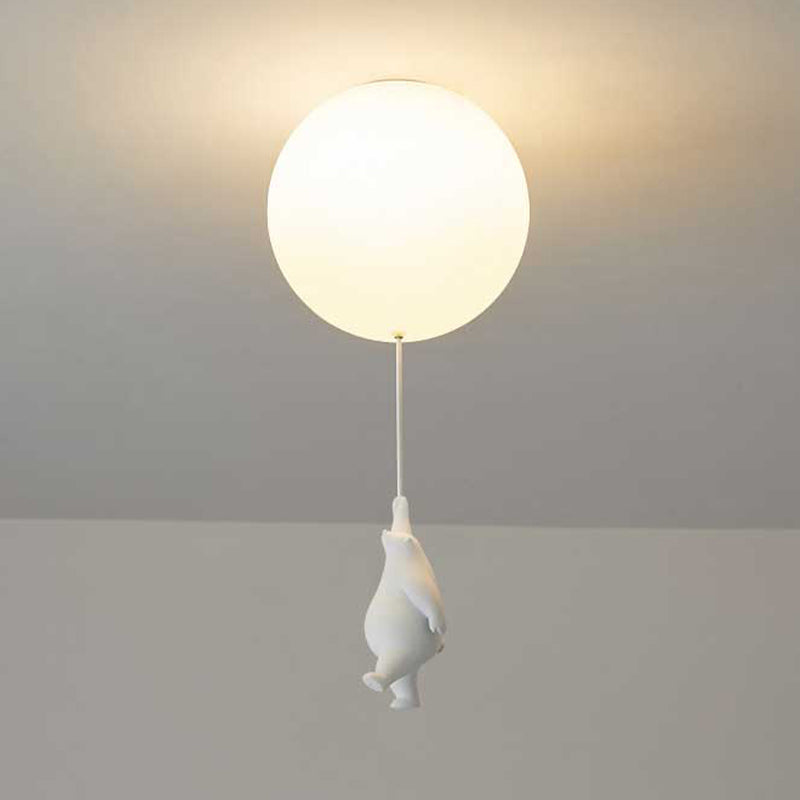 Kids LED Flush Mount Ceiling Light | H5.9 - 7.6 in | Bear Balloon Design | Resin & Acrylic | Warm Glow | Indoor | Brick by Brick