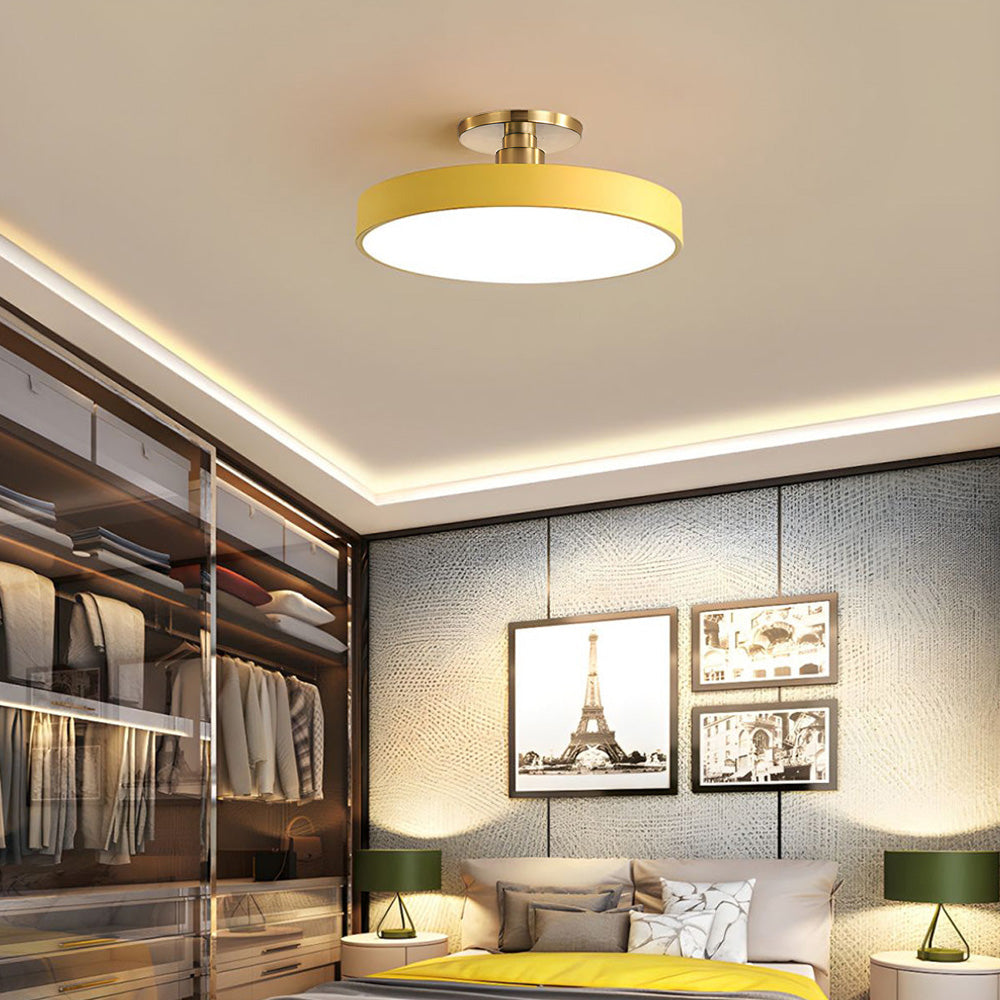 Flush Round Ceiling Light | Modern LED Fixture | Soft Glow | Metal & Acrylic