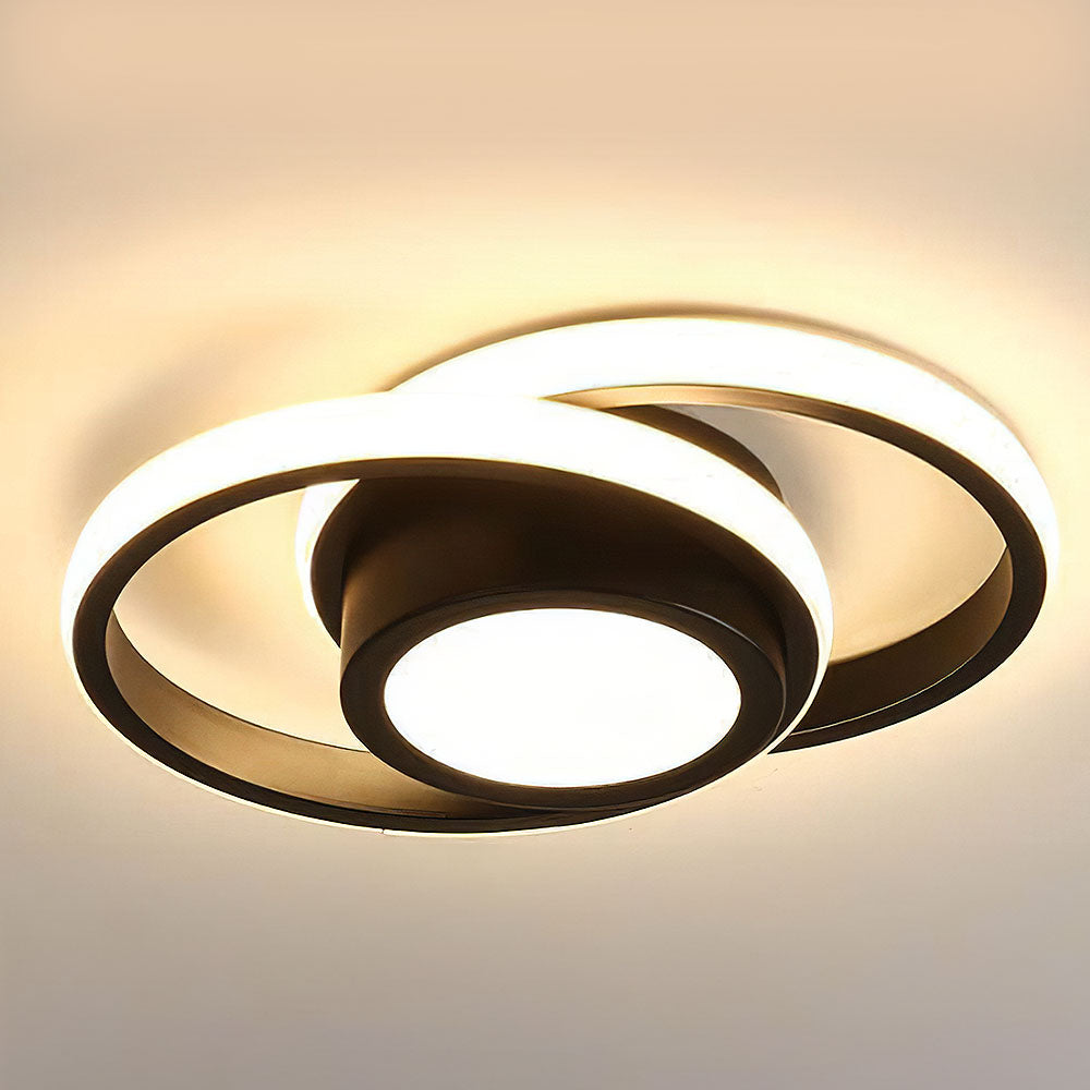 Double Ring LED Ceiling Lamp | 10.6in Diameter | Sleek Minimalist Design | Modern Home Accent | Brick by Brick