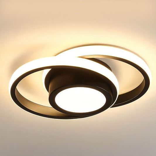 Double Ring LED Ceiling Lamp | 10.6in Diameter | Sleek Minimalist Design | Modern Home Accent | Brick by Brick