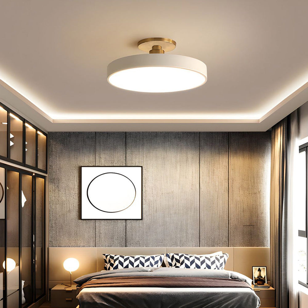 Flush Round Ceiling Light | Modern LED Fixture | Soft Glow | Metal & Acrylic