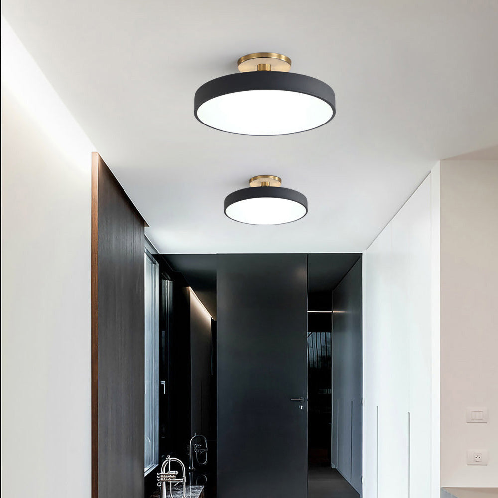 Flush Round Ceiling Light | Modern LED Fixture | Soft Glow | Metal & Acrylic