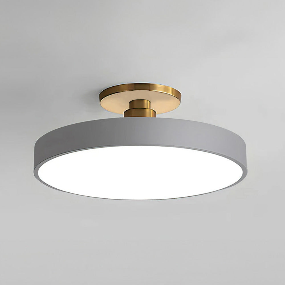 Flush Round Ceiling Light | Modern LED Fixture | Soft Glow | Metal & Acrylic