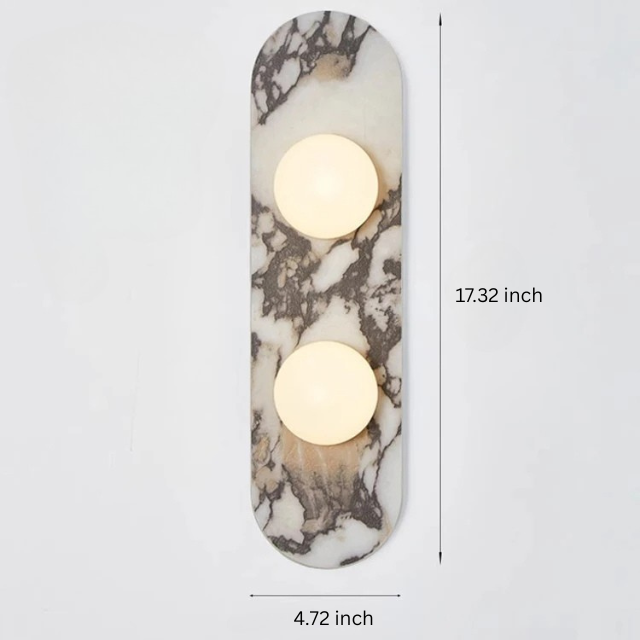 Modern Wall Sconce | 4.72 in | Stone & Marble LED Lamp | Indoor Lighting | Brick by Brick