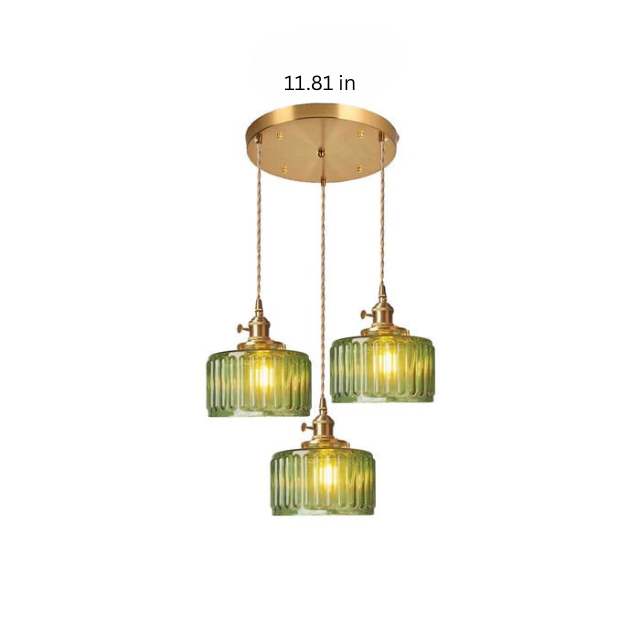 Retro Glass Pendant Light | 6.89 in | Adjustable Hanging Design | Elegant Indoor Illumination | Brick by Brick