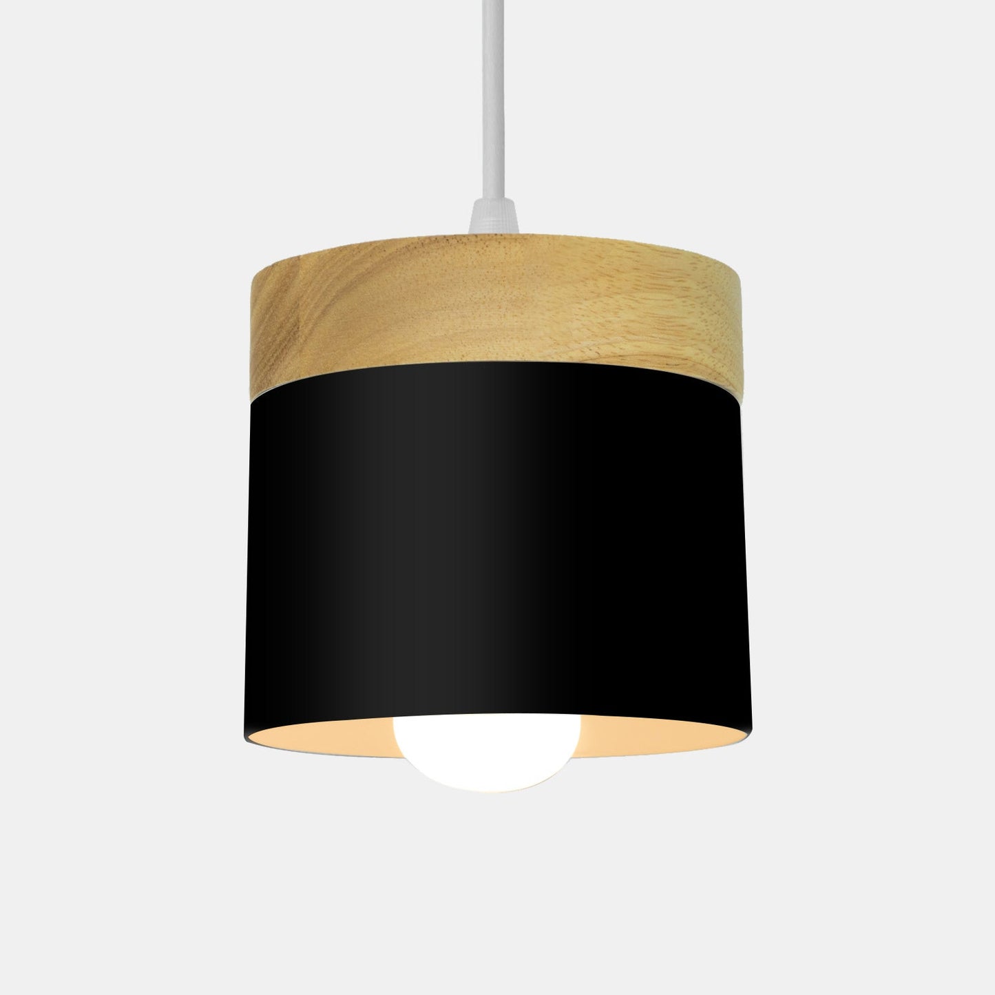 Wooden Pendant Light | 4.33 x 4.72 in | Minimalist Cylindrical Lamp | Elegant Nordic Home Decor | Brick by Brick