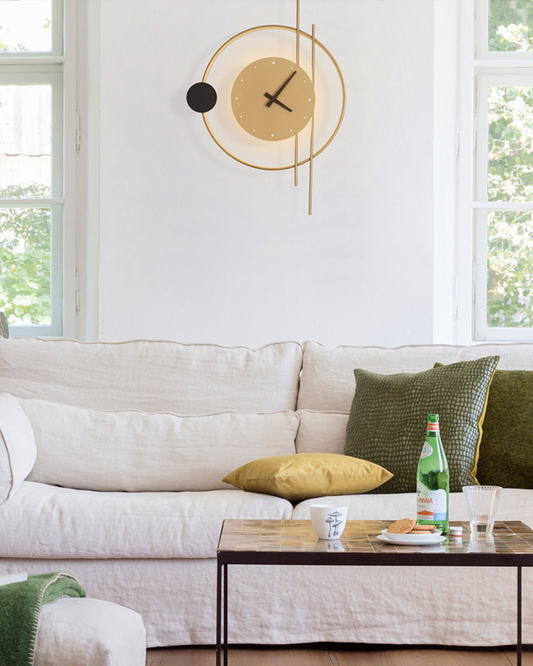 LED Wall Clock with Light | Modern Iron Acrylic Design | Ambient Glow Home Décor | Brick by Brick