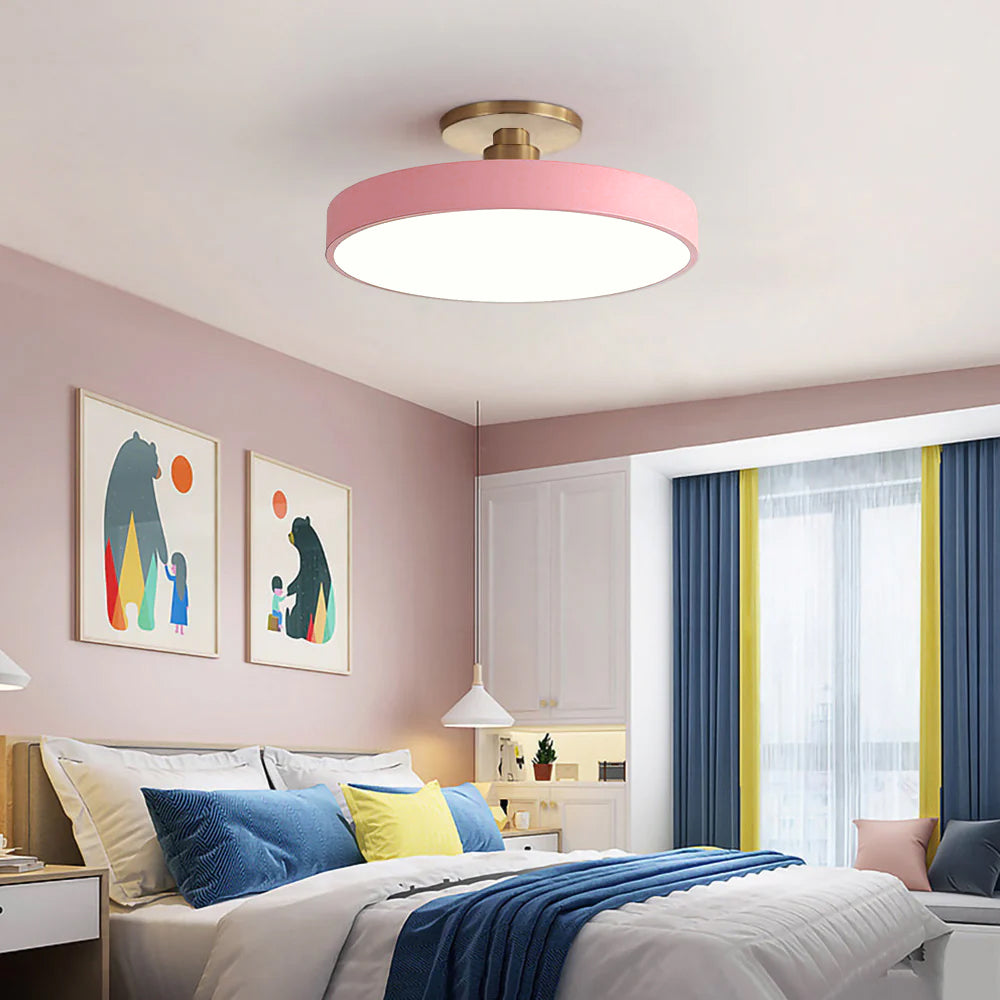 Flush Round Ceiling Light | Modern LED Fixture | Soft Glow | Metal & Acrylic