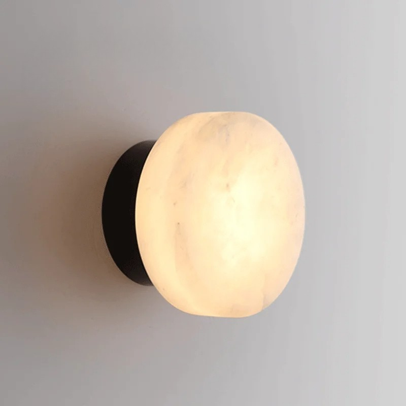 Marble Wall Lamp | 5.43x3.35 in | Modern Copper & Frosted Glass | LED Up & Down Lighting | Home Interior Lighting | Brick by Brick