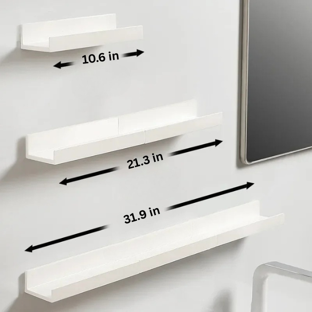 Self Adhesive Wall Shelf | 11.8 x 4.3 x 2.8 in | Multifunction No-Drill Storage Rack | Space-Saving Organizer | Brick by Brick