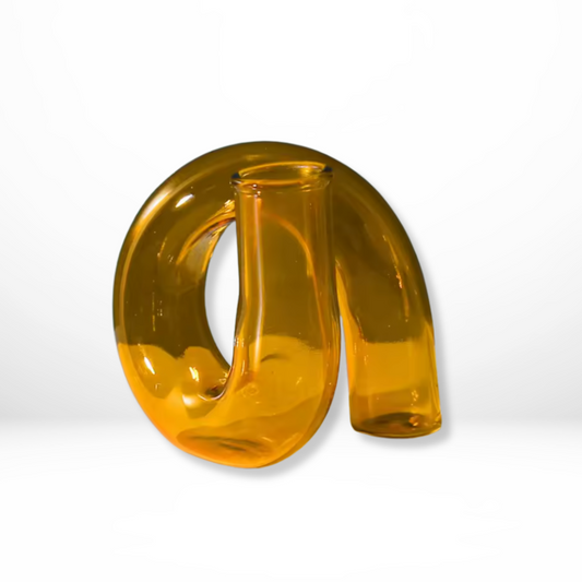 Modern Glass Vase - Borosilicate - Sculptural Loop Design-Home & Garden > Decor > Vases-Brick by Brick London-Orange-Brick By Brick London