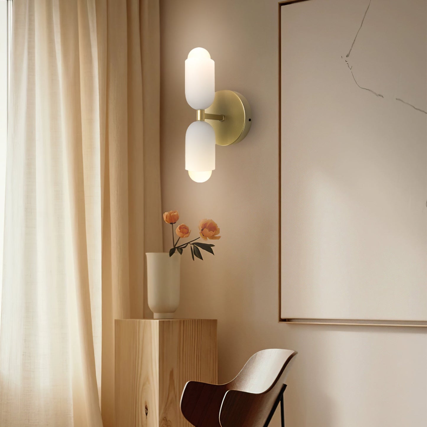 Double‑Head Wall Sconce | Unisex Metal & Acrylic Dual‑Light | Brick by Brick