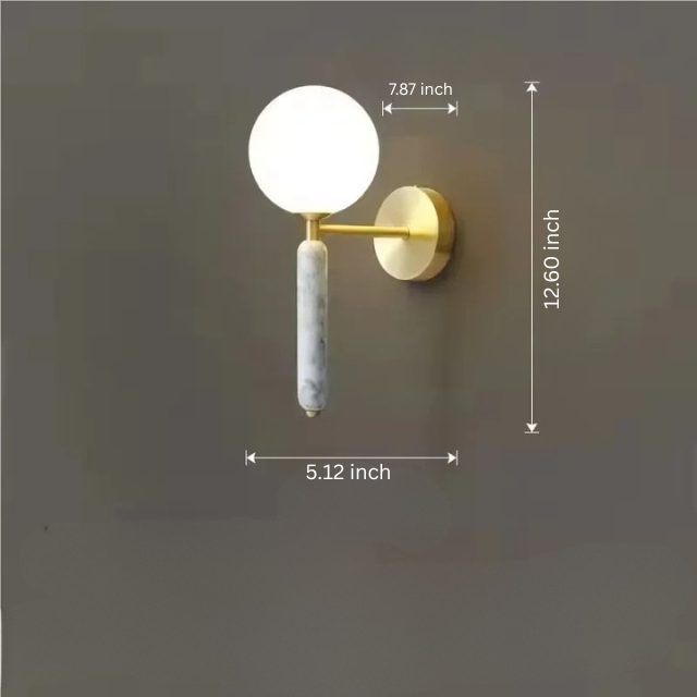 Modern Wall Light | Frosted Glass Shade | LED Up & Down Accent Light for Home Interiors | Brick by Brick