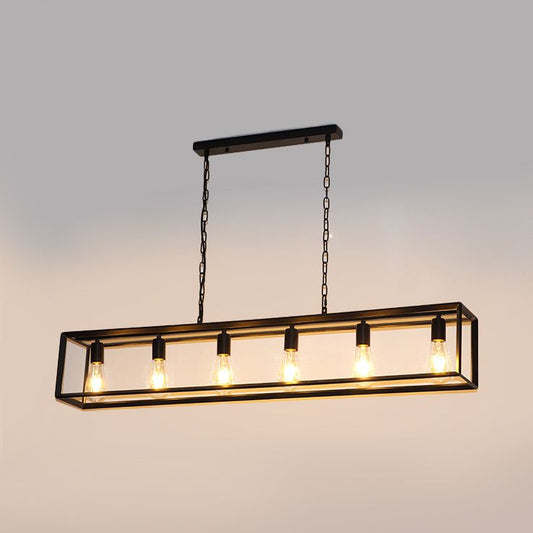 Alessio Rectangle Pendant Light | 31.5 / 47.2 x 7.9 in | Brass or Black Finish | Industrial Design | Brick by Brick