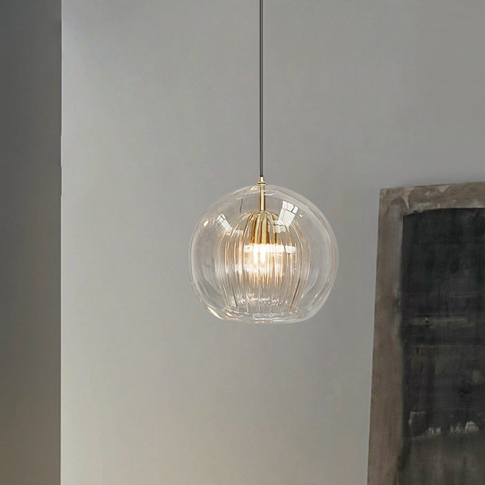Hailie Glass Pendant Light | 5.9–9.8 in | Clear & Amber | LED Accent Lighting | Brick by Brick
