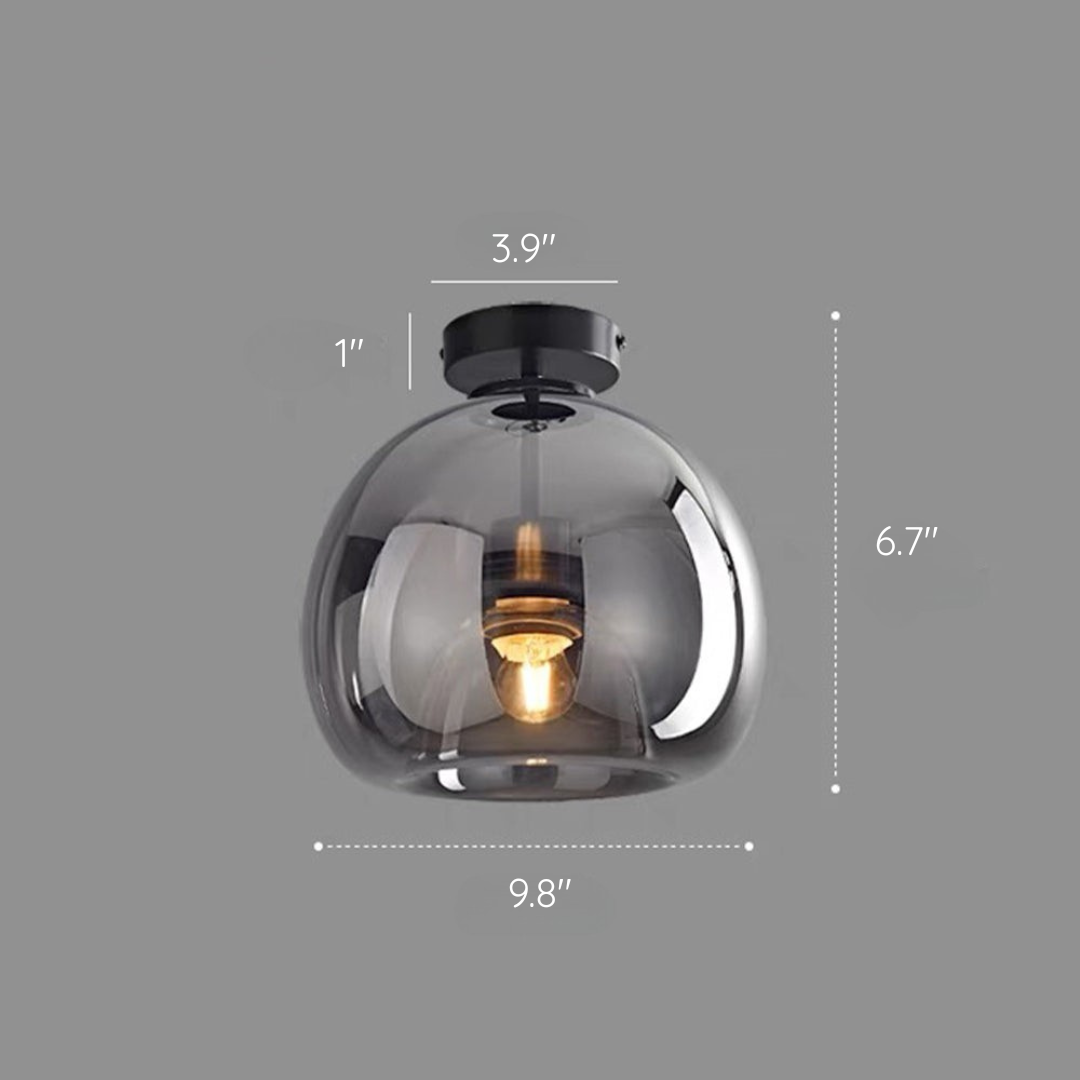 Flush Mount Ceiling Light | Elegant Hallway Lighting | Copper | 6.7 & 11.4 Height