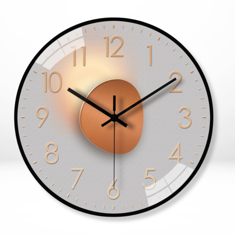 Silent Wall Clock | 12" | Round Quartz | Glass Face with PVC Frame | Classic Design | Brick by Brick