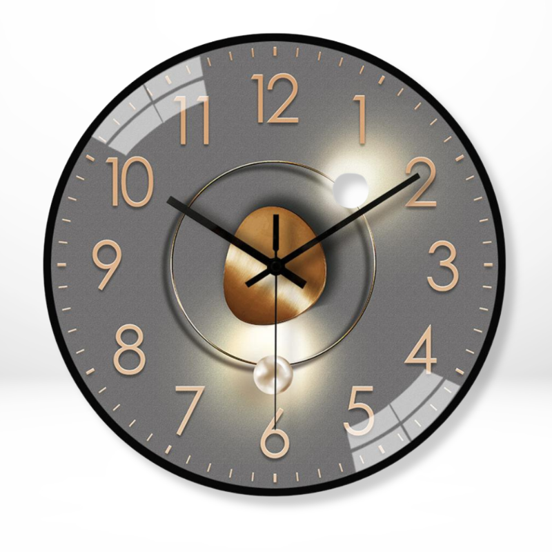 Silent Wall Clock | 12" | Round Quartz | Glass Face with PVC Frame | Classic Design | Brick by Brick