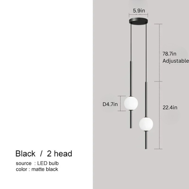 Nordic Glass Ball Pendant Light | Dia 4.7in | Minimalist LED Hanging Lamp | Modern Indoor Lighting | Brick by Brick
