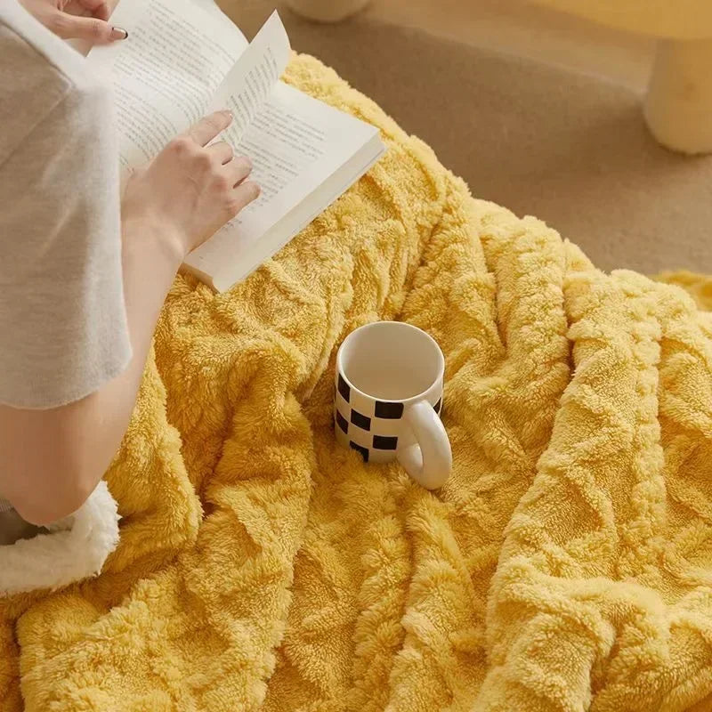 Cozy Lambswool Throw Blanket | Plush Double Layer Fleece | Winter Comfort & Home Décor | Brick by Brick