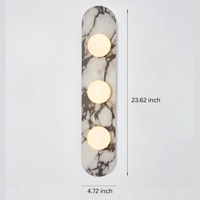 Modern Wall Sconce | 4.72 in | Stone & Marble LED Lamp | Indoor Lighting | Brick by Brick