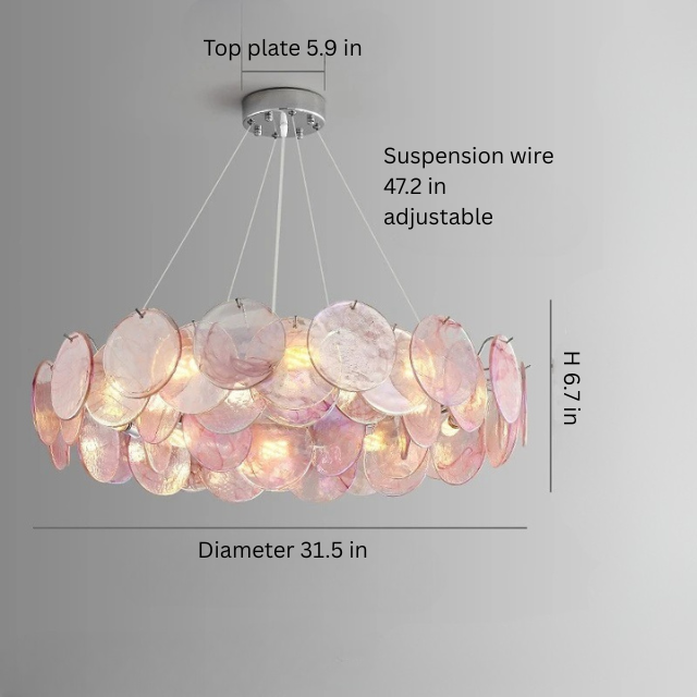 Murano Glass Chandelier | 19.7-35.4 in | Glass + Iron | LED Bulbs Included | Colorful Pendant Light | Brick by Bric