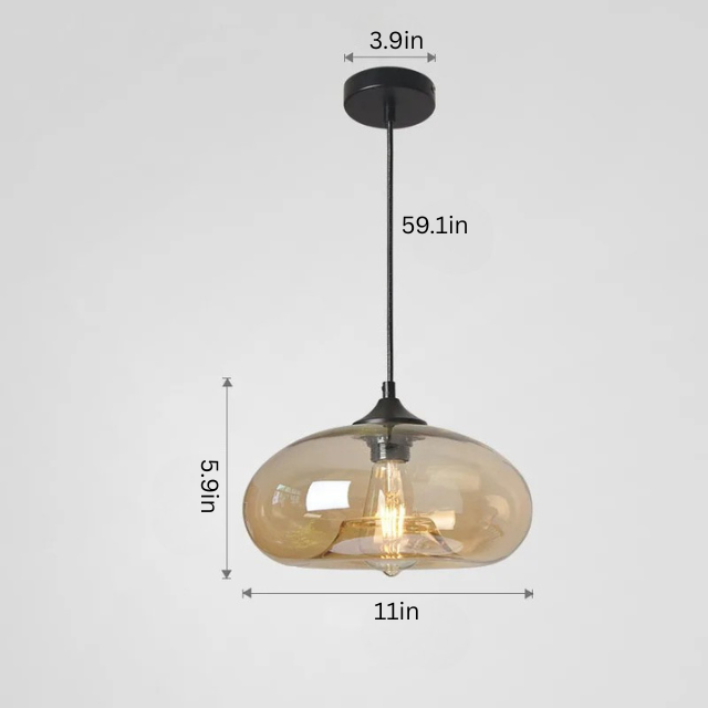 Nordic Glass Pendant Light | 11 x 6 in | Contemporary Hanging Ceiling Lamp | Colorful Fixture | Brick by Brick