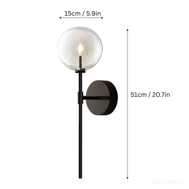 Retro Clear Glass Wall Lamp | 20.7 x 5.9 in | Modern LED Sconce | Indoor Ambient Lighting | Brick by Brick