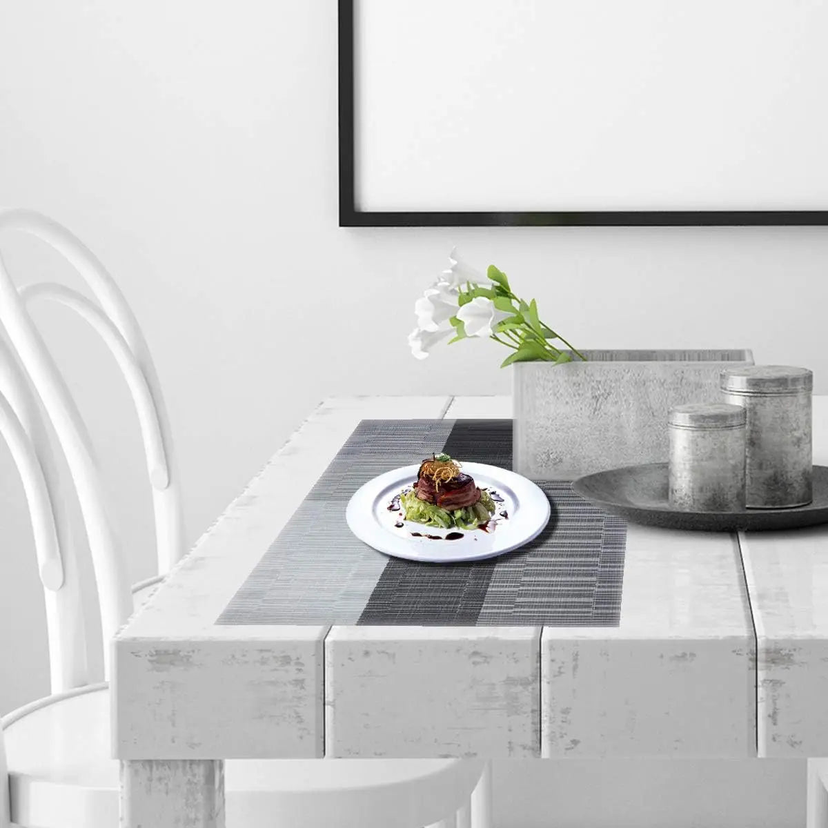 Vinyl Placemats Set | 11.8 x 17.7 in | Heat-Resistant Table Mats | Waterproof Dining Protection | Brick by Brick