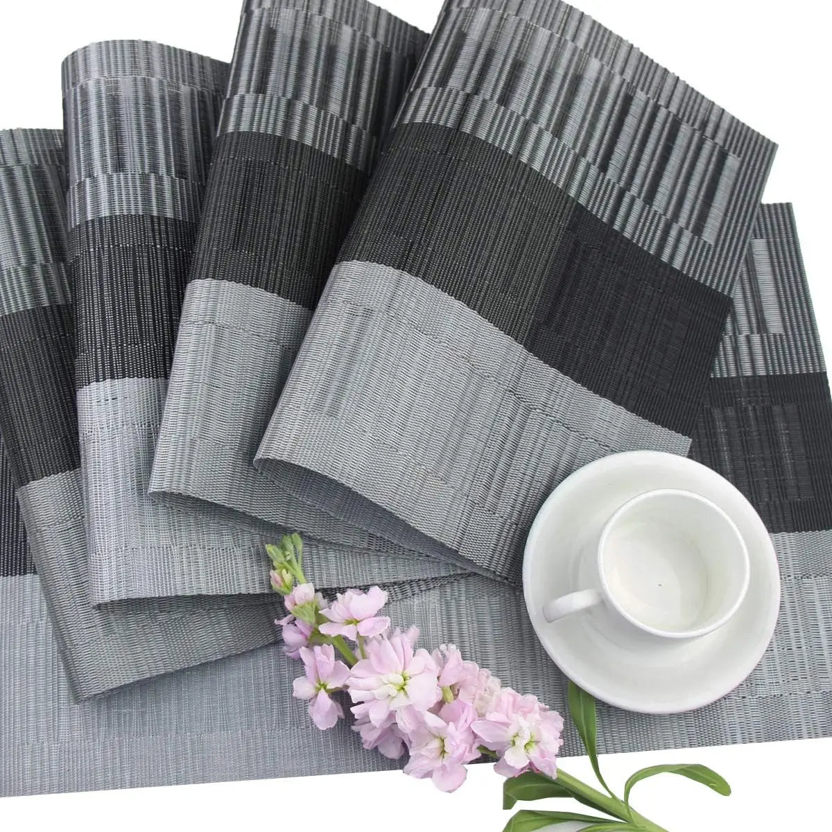 Vinyl Placemats Set | 11.8 x 17.7 in | Heat-Resistant Table Mats | Waterproof Dining Protection | Brick by Brick