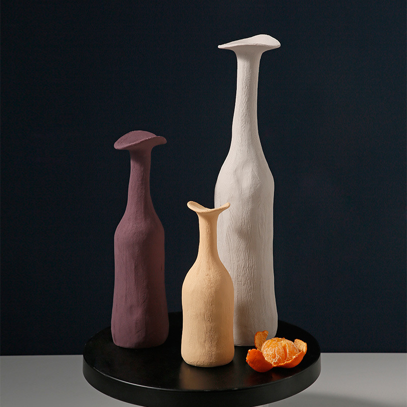 Japandi Ceramic Bottle Vase | Morandi Art Design | Handcrafted Home Décor | Brick by Brick