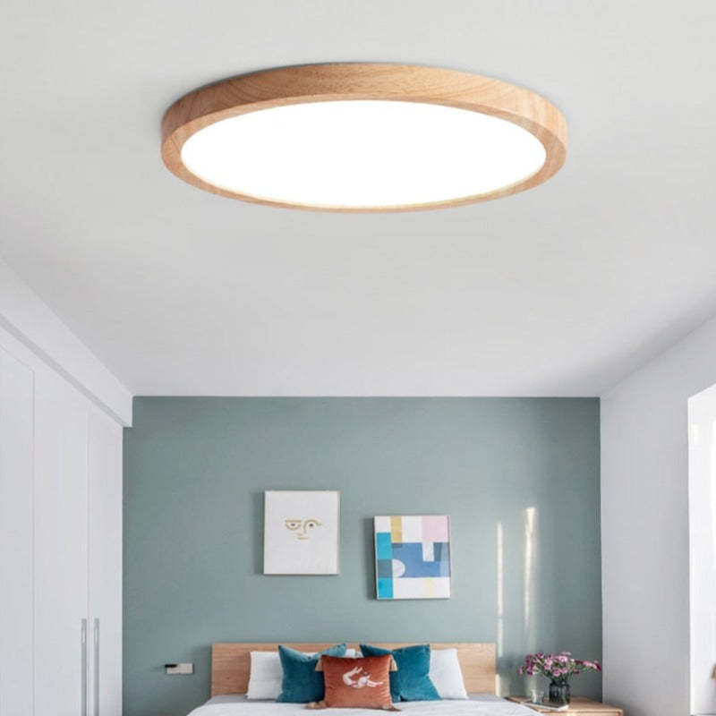 LED Wood Ceiling Light | 9.1"–19.7" | Flush Mount | Warm or Cold White | Dimmable | Brick by Brick