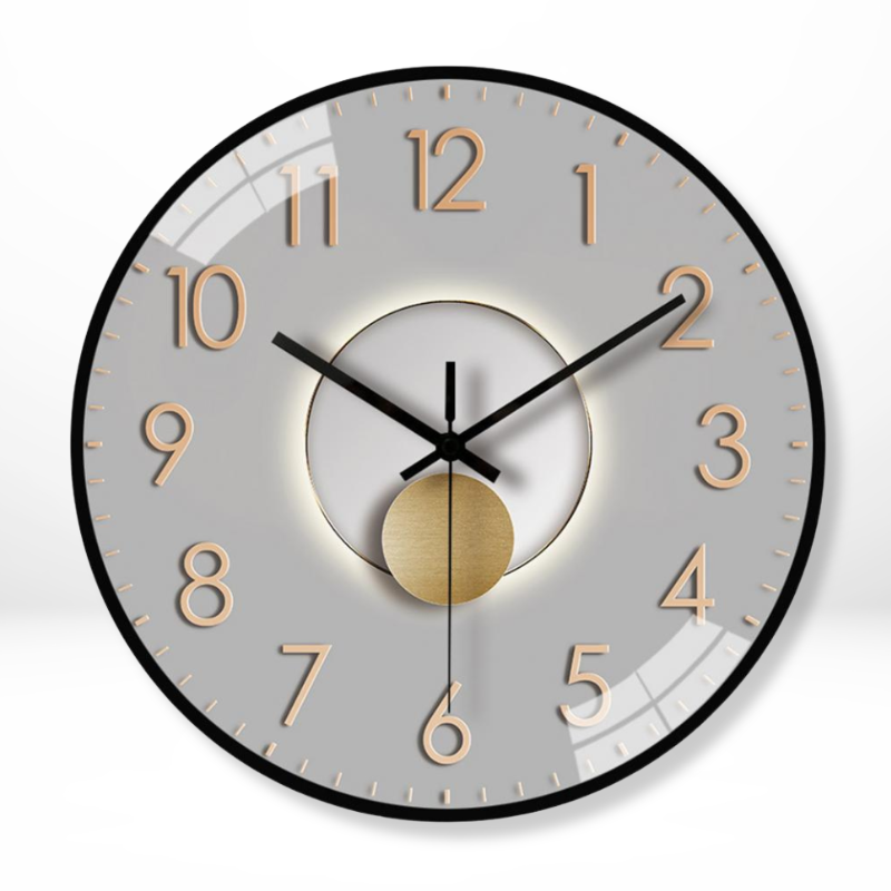 Silent Wall Clock | 12" | Round Quartz | Glass Face with PVC Frame | Classic Design | Brick by Brick