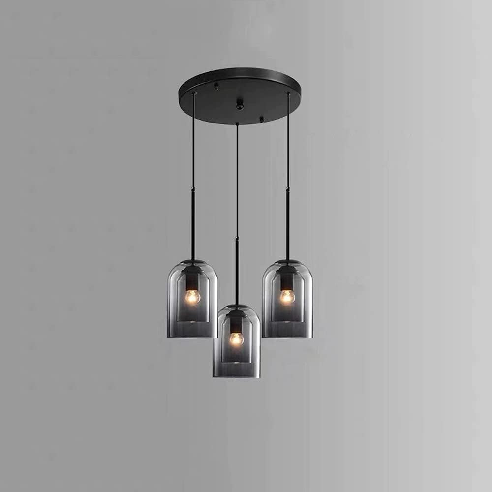 Double Layer Pendant Light | H8.66 in | Modern Glass Ceiling Fixture | Minimalist Small Hanging Lamp | Brick by Brick
