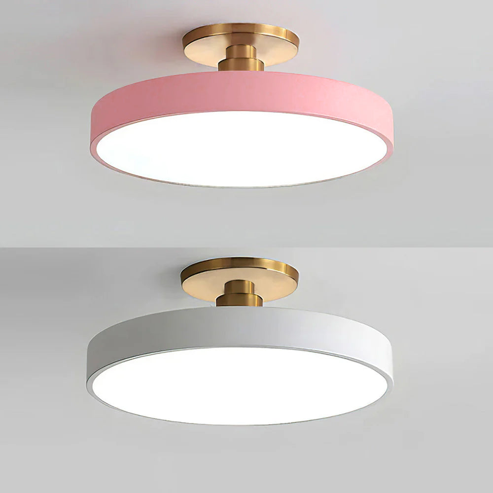Flush Round Ceiling Light | Modern LED Fixture | Soft Glow | Metal & Acrylic