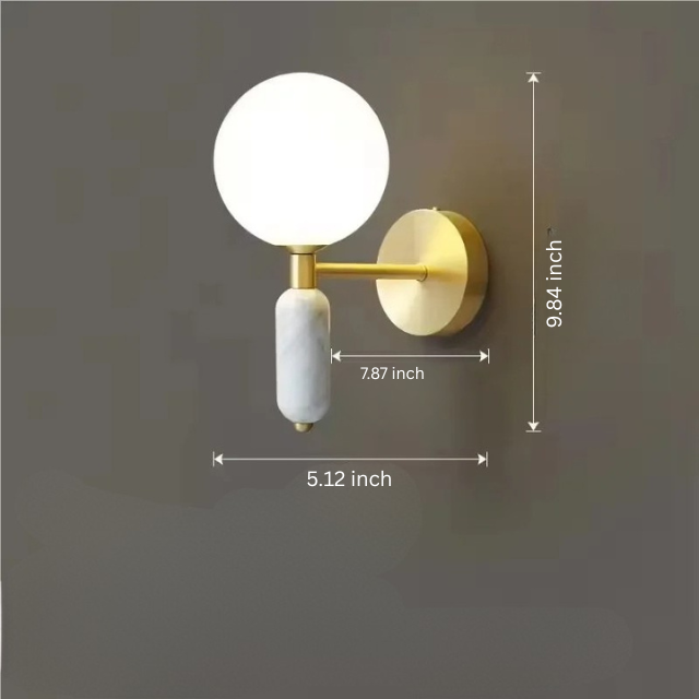 Modern Wall Light | Frosted Glass Shade | LED Up & Down Accent Light for Home Interiors | Brick by Brick
