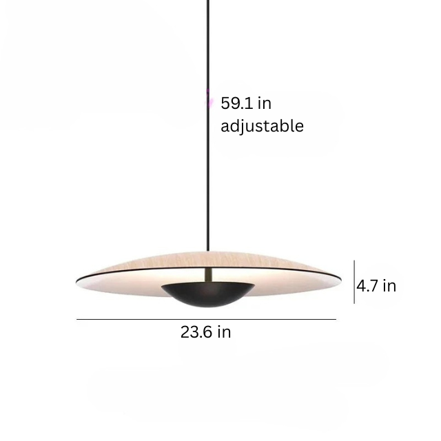 Modern Creative Chandelier | LED Ceiling Pendant Light | Black & Wood Grain Design | Adjustable Sizes | Brick by Brick