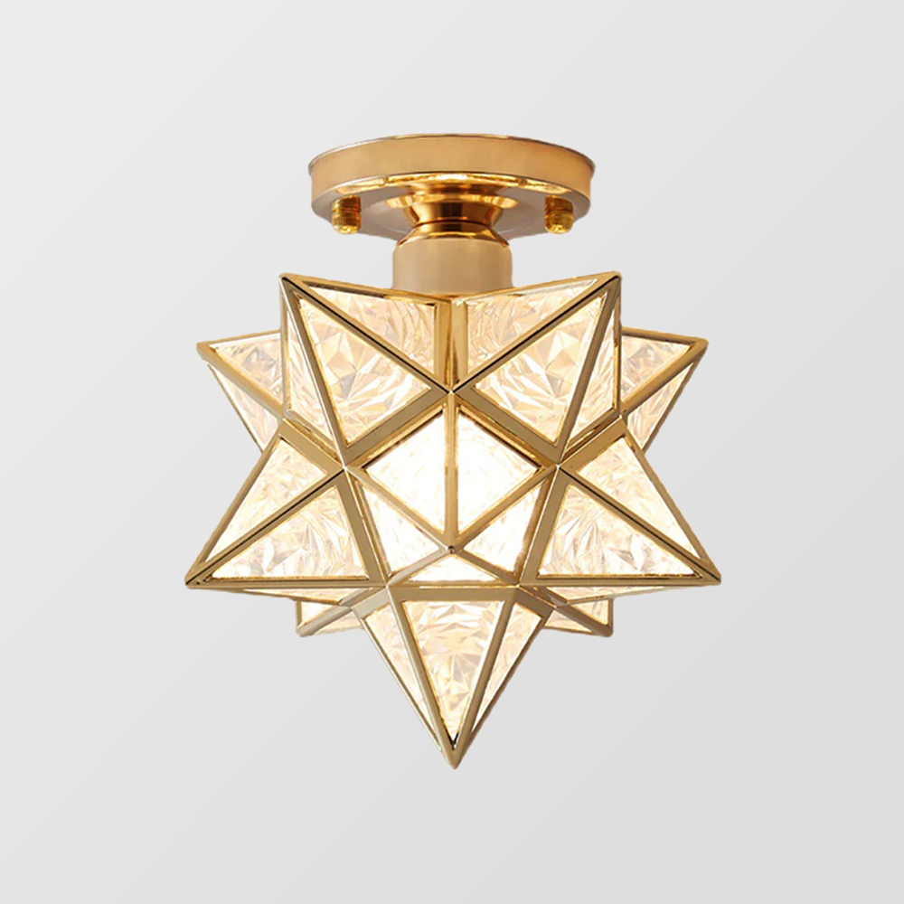 Modern Starlight Flush Ceiling Light | 9.8 x 4 x 7.9 in | Soft Ambient Glow Fixture | E27 Bulb Compatible | Stylish Lighting | Brick by Brick
