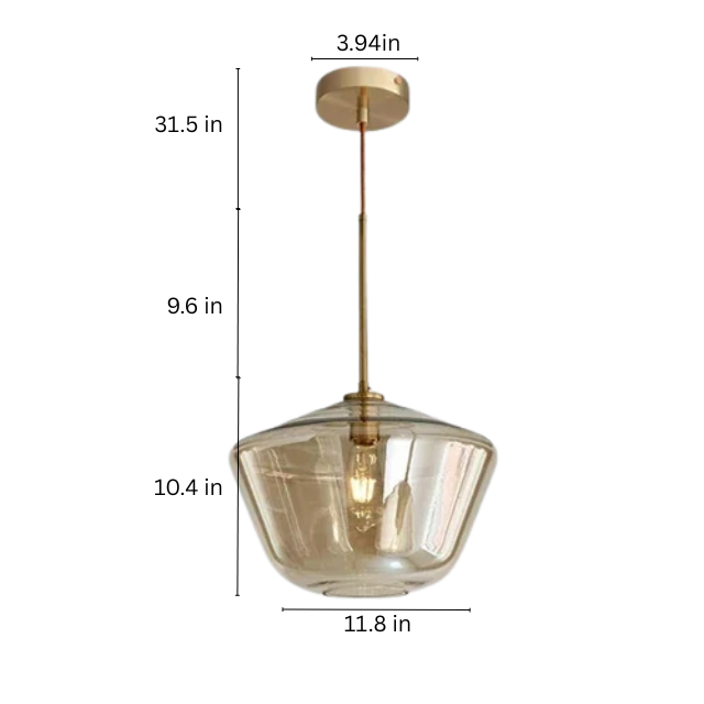 Amber Glass LED Chandelier | Modern Dimmable Pendant Light | Indoor Bedroom Living Room | Brick by Brick
