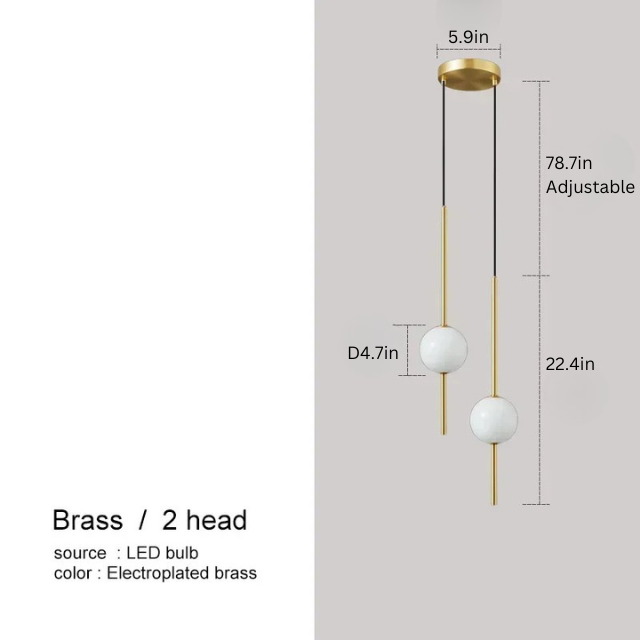 Nordic Glass Ball Pendant Light | Dia 4.7in | Minimalist LED Hanging Lamp | Modern Indoor Lighting | Brick by Brick