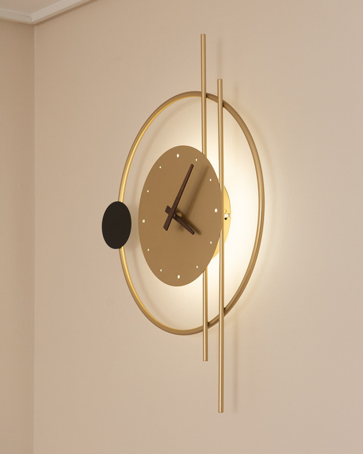 LED Wall Clock with Light | Modern Iron Acrylic Design | Ambient Glow Home Décor | Brick by Brick