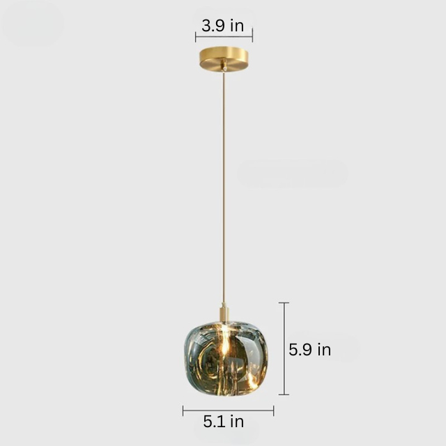 Luxury Small Chandelier | 3.9 x 4.3 in or 5.1 x 5.9 in | Crystal Apple Pendant Light | Copper Hanging Lamp | Brick by Brick
