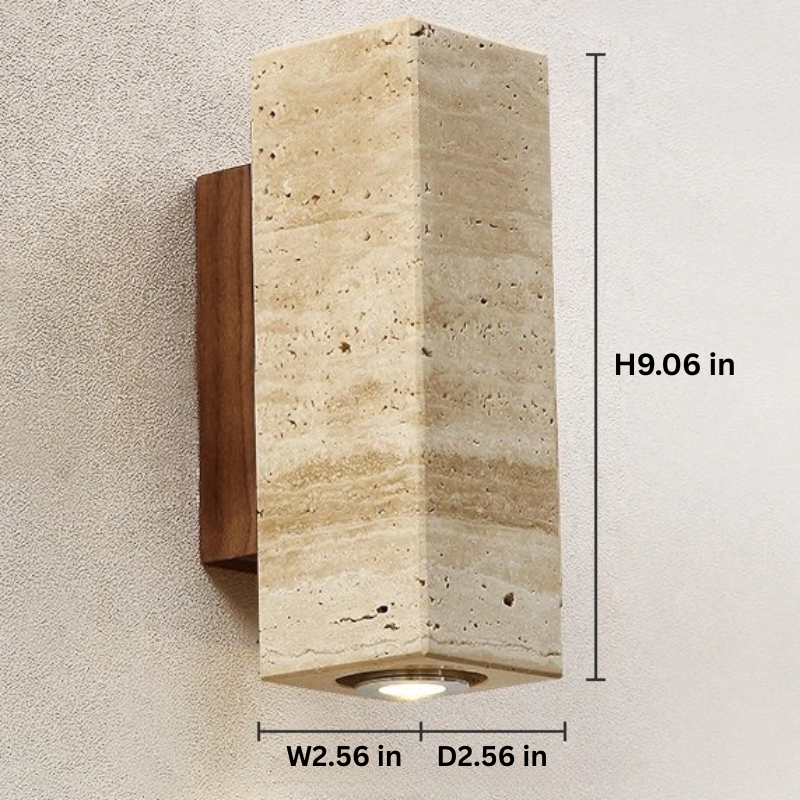 Modern Stone Wall Lamp | 6.3-12.6 x 2.56 in |LED E27 Light Fixture | Warm to Cool Lighting | Brick by Brick