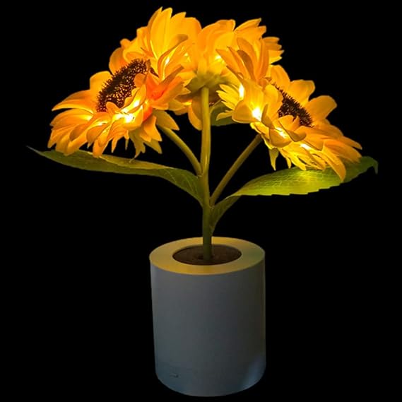 Sunflower Table Lamp | LED Floral Night Light | Nature-Inspired Decorative Lighting | Brick by Brick