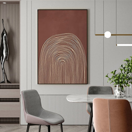 Japandi Red & Gold Wall Art | 23.6 x 1 x 31.5 in | Modern 3D Decor | Brick by Brick